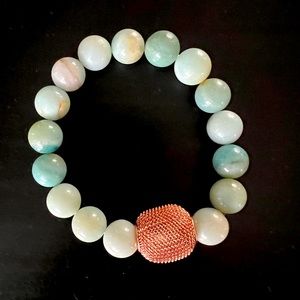 Blue Jade and Copper Bracelet